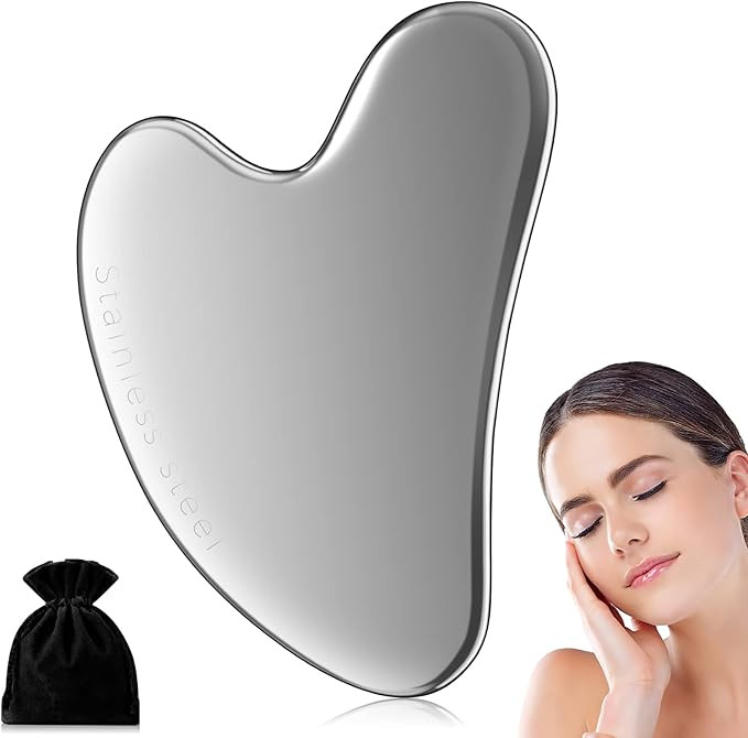 AURUZA Gua Sha Facial Tool, Stainless Steel GuaSha Face Lift Massage Beauty Metal Skin Care Board... | Amazon (US)