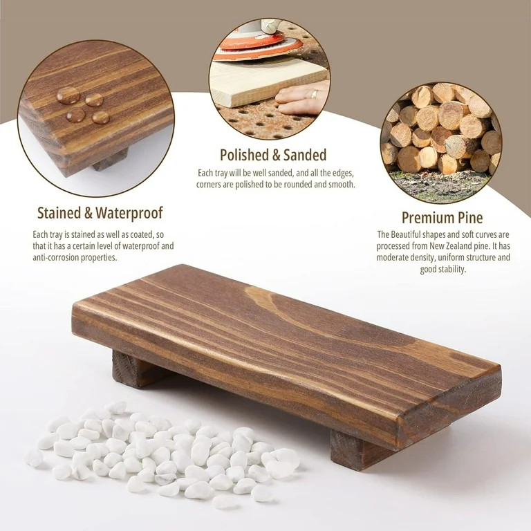 Wood Riser for Decor, 8.66X3.54in Wood Pedestal Stand, Small Wooden Riser,Dish Soap Tray Wood Tra... | Walmart (US)