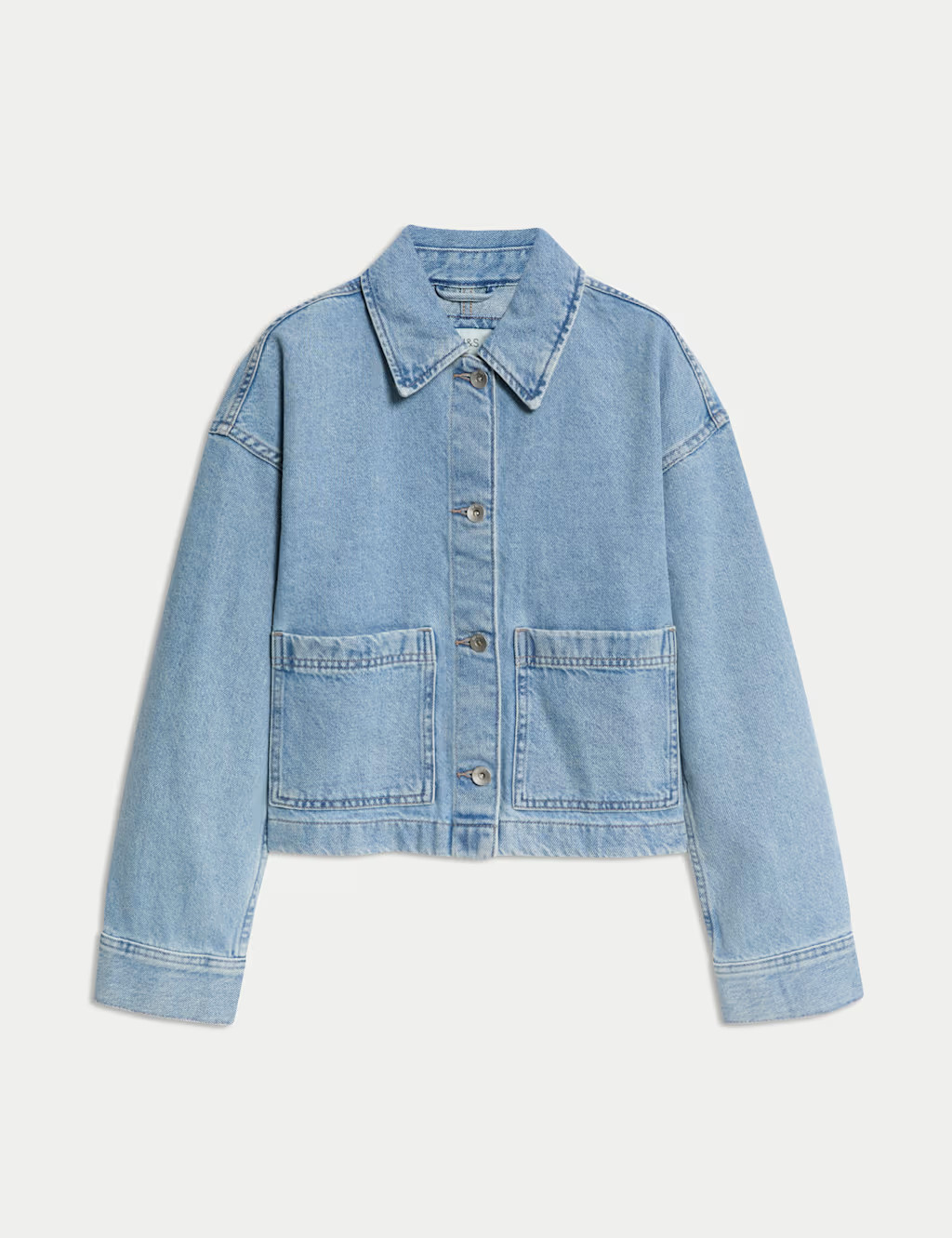 Pure Cotton Denim Cropped Shacket | Marks & Spencer (UK)