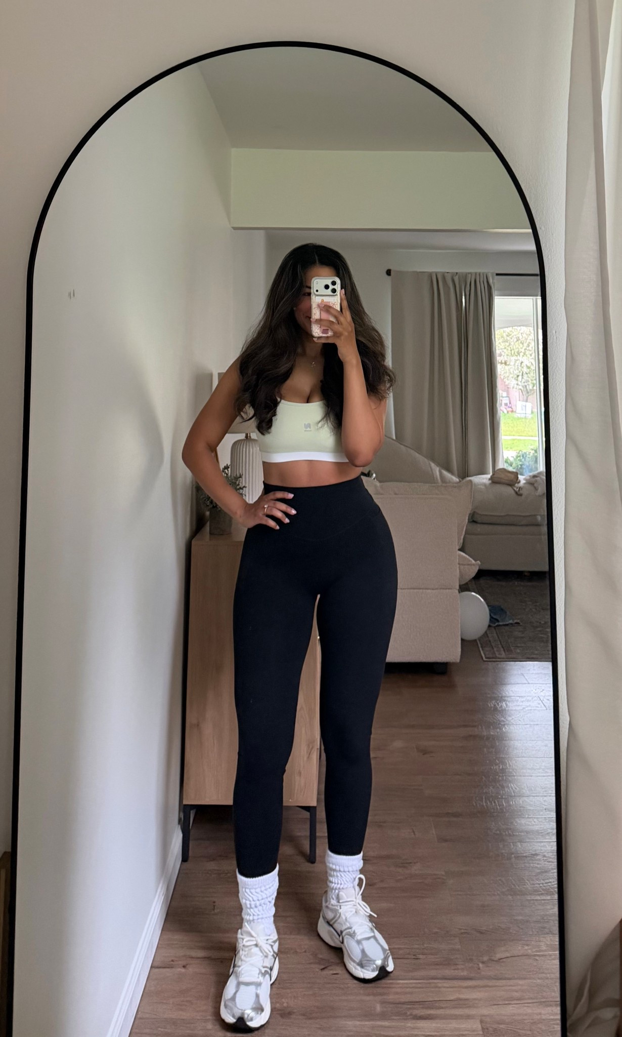 Gym day ootd! Vitality leggings galenn10 saves you! Medium nuuds bra. Nike sneakers 