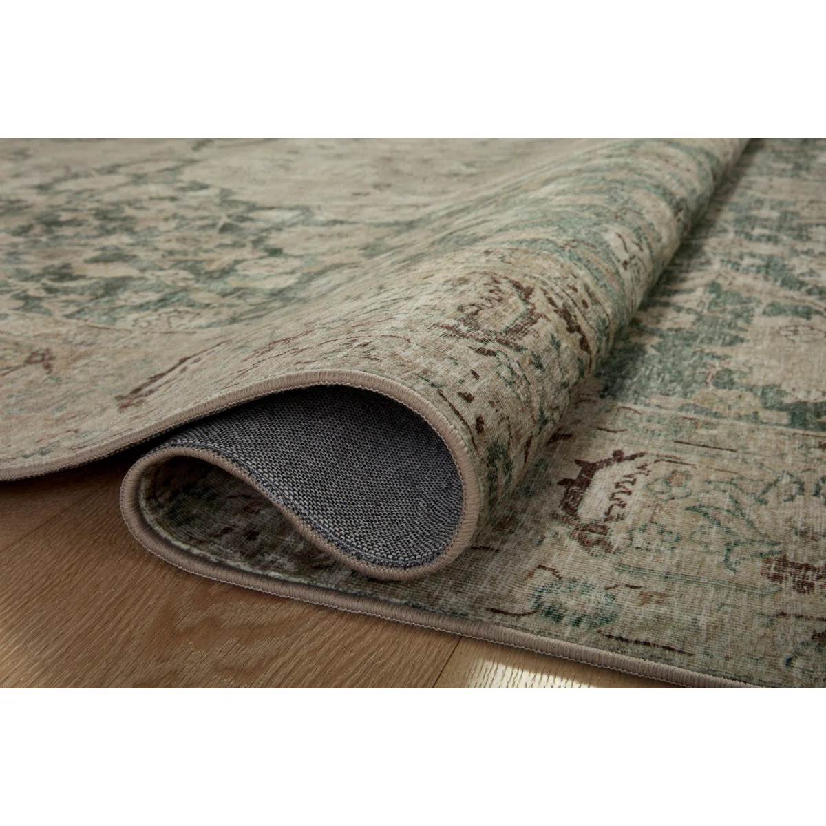 Magnolia Home By Joanna Gaines X Loloi Sinclair Machine Washable Jade / Sand Area Rug | Wayfair North America