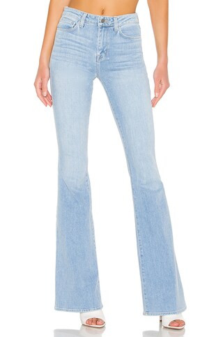 L'AGENCE Bell High Rise Flare in Blue Cloud from Revolve.com | Revolve Clothing (Global)