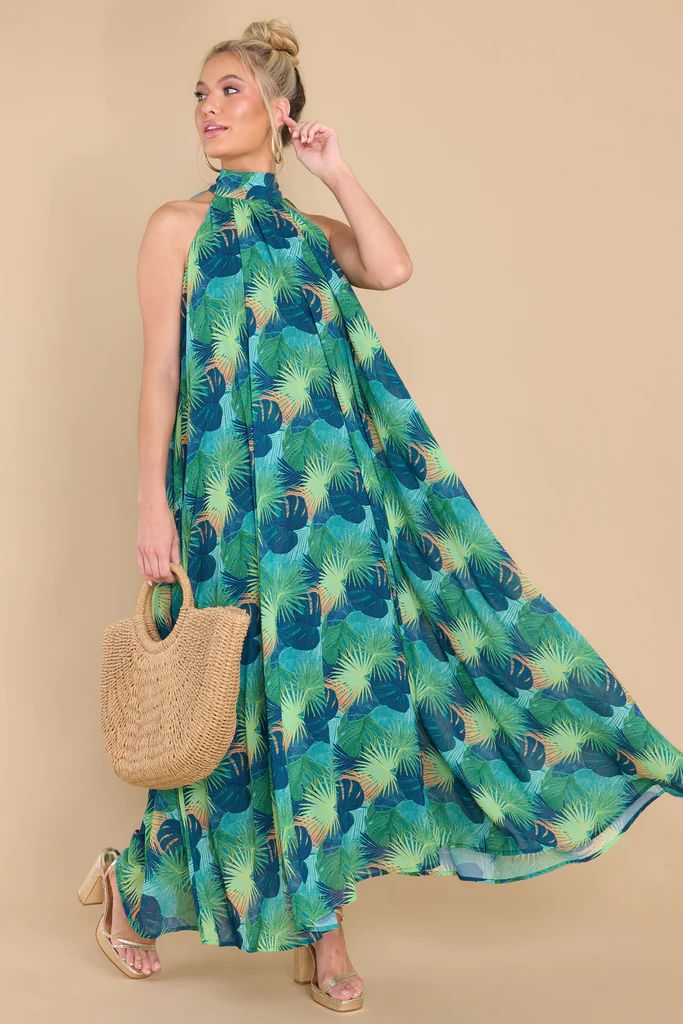 Find Me In Paradise Green Multi Print Maxi Dress | Red Dress 