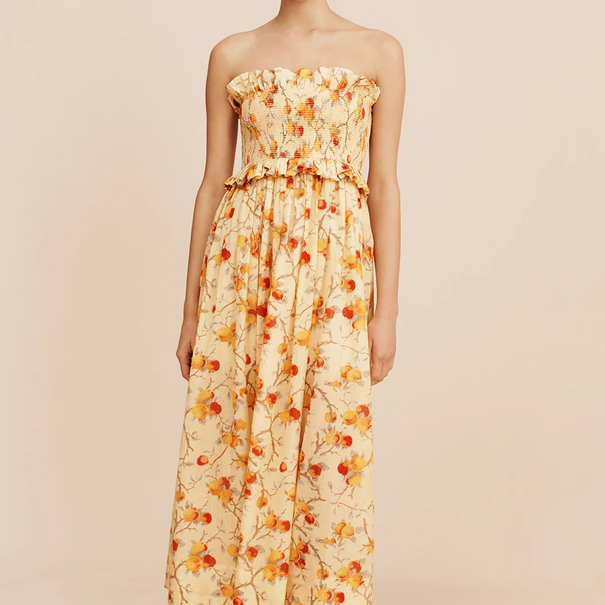 COBY STRAPLESS DRESS - CITRUS FLORAL | POSSE (US)