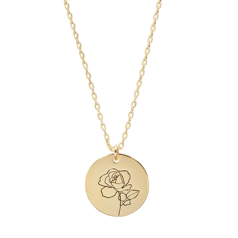 LC Lauren Conrad "Love" Rose Engraved Pendant Necklace | Kohl's