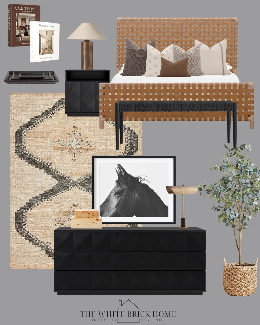 A beautiful bedroom design full of texture! 
🖤🖤

Bed, bedroom, bedroom decor, bedroom rug, bedroom wall art, bedroom ideas, bedroom furniture, bedroom design, Wayfair bed, Wayfair bedroom furniture, table lamp, accent lamp, bench, wall art, faux tree, coffee table books, dresser, nightstand, area rug, throw pillows, Etsy accent pillows, home decor, home design, bedroom design, bedroom decor, bedroom ideas, Wayfair, pottery barn, crate and barrel 

#LTKHome #LTKStyleTip #LTKSaleAlert