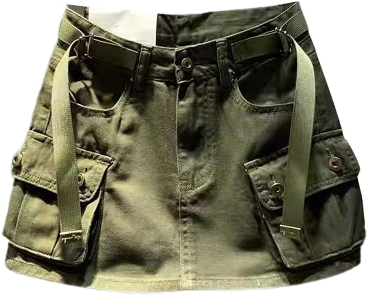 Womens Mini Cargo Skirt Low Waist Y2k Short Denim Jean Skirt | Amazon (US)