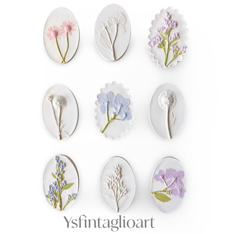 DIY Framing Floral Botanical Intaglios – Unique Plaster Flower Art for Custom Home Decor - Etsy | Etsy (US)
