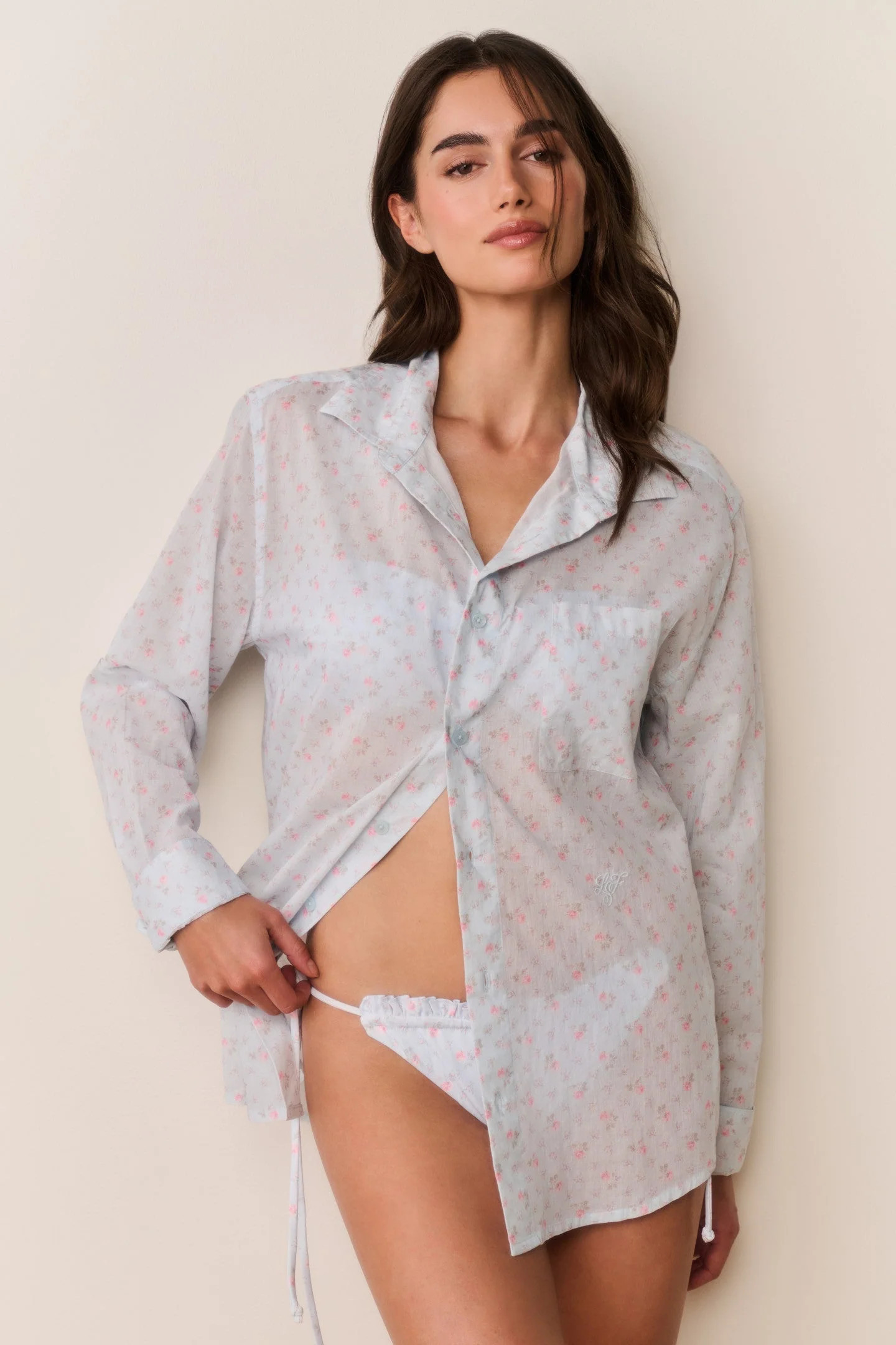LoveShackFancy - Hudley Floral Cotton Unisex Shirt - Chapparal Blue | Jones & Daughters
