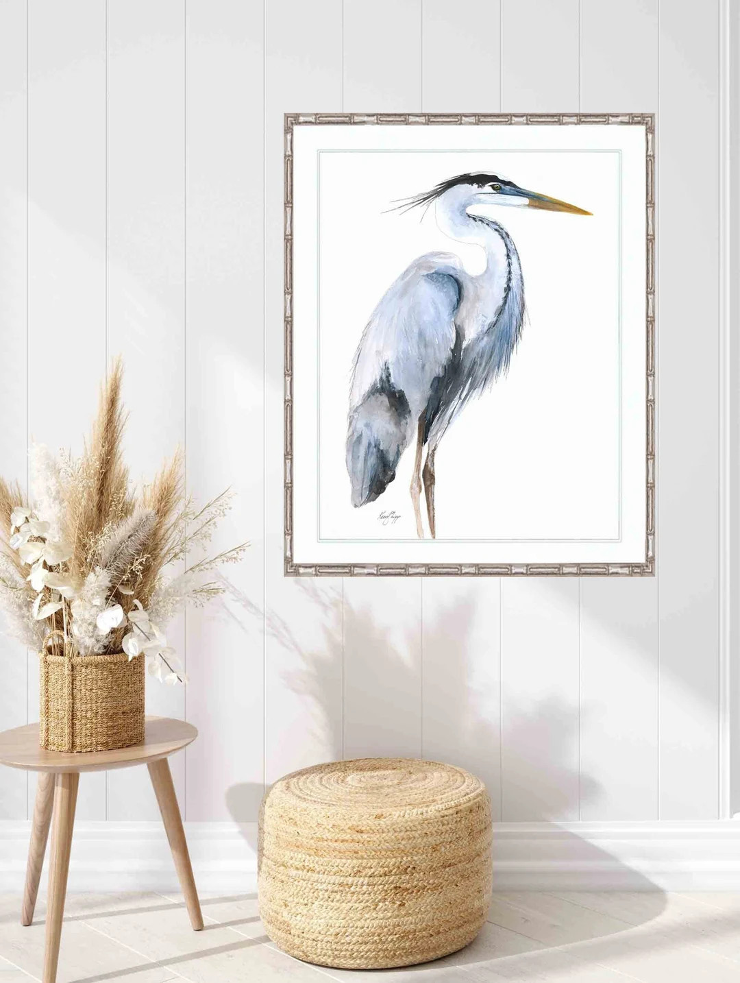 Great Blue Heron Art Print, Minimalist Decor, One Piece Poster, Handmade Heron Print, Watercolor ... | Etsy (US)