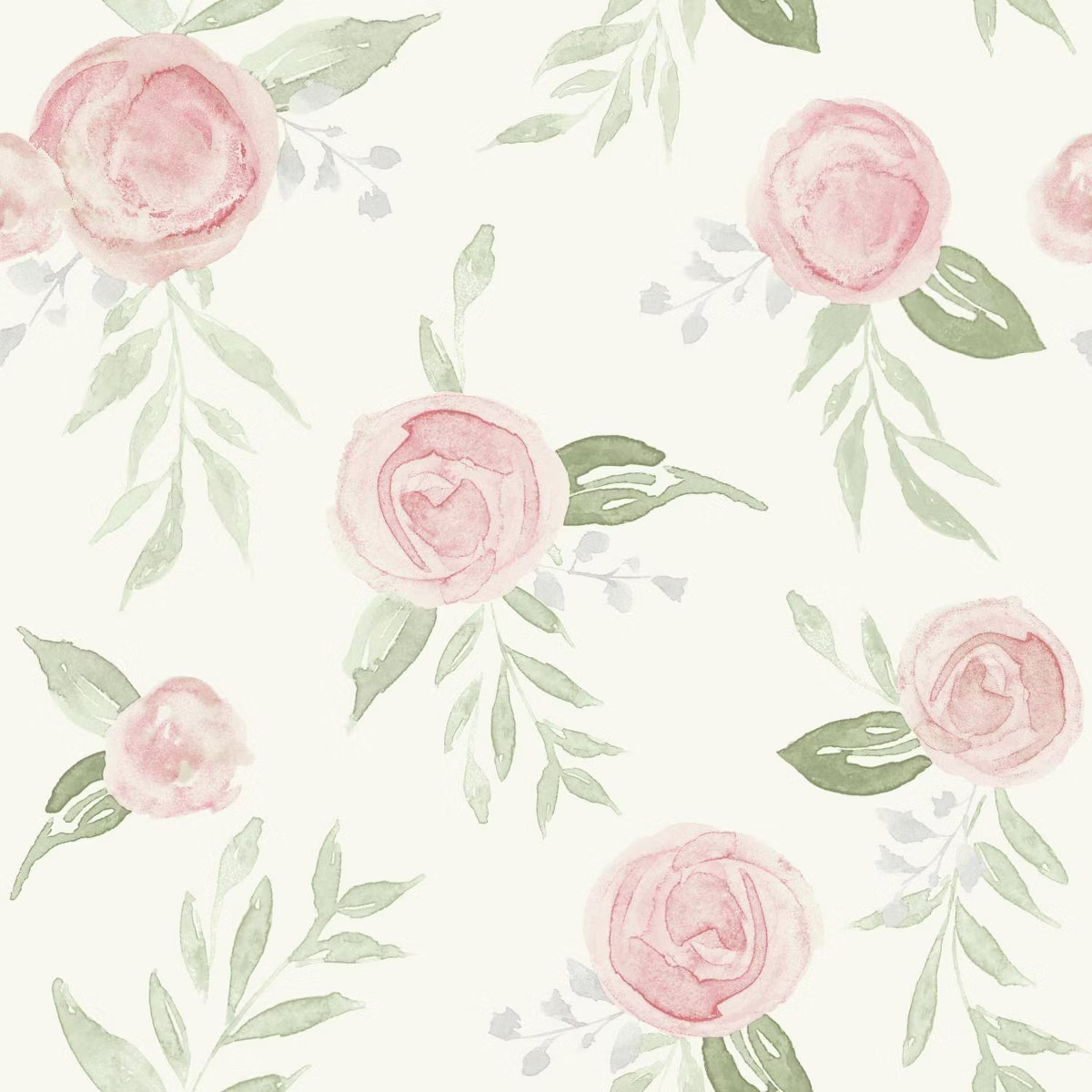 RoomMates Watercolor Roses Magnolia Home Wallpaper Cream | Target