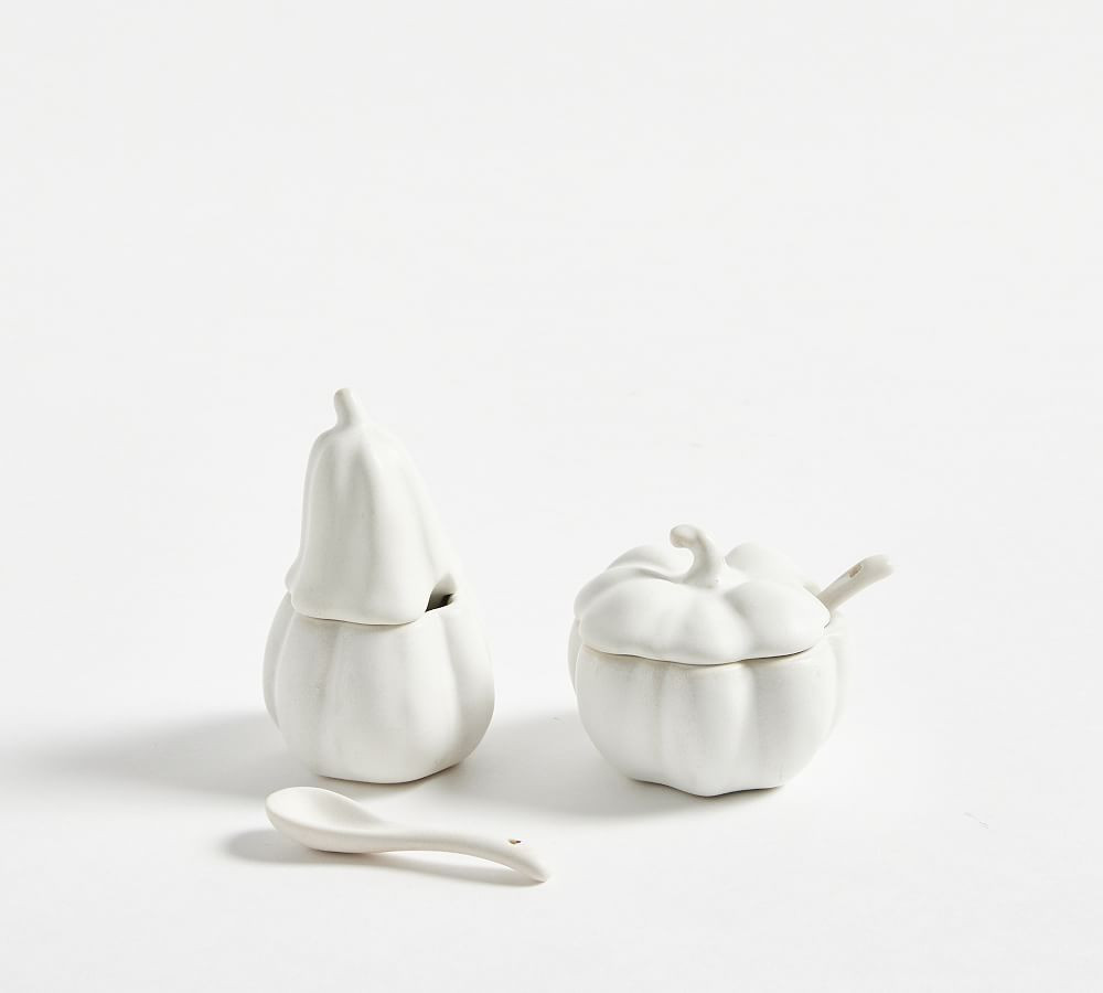 Pumpkin Shaped Stoneware Salt & Pepper Shakers | Pottery Barn (US)