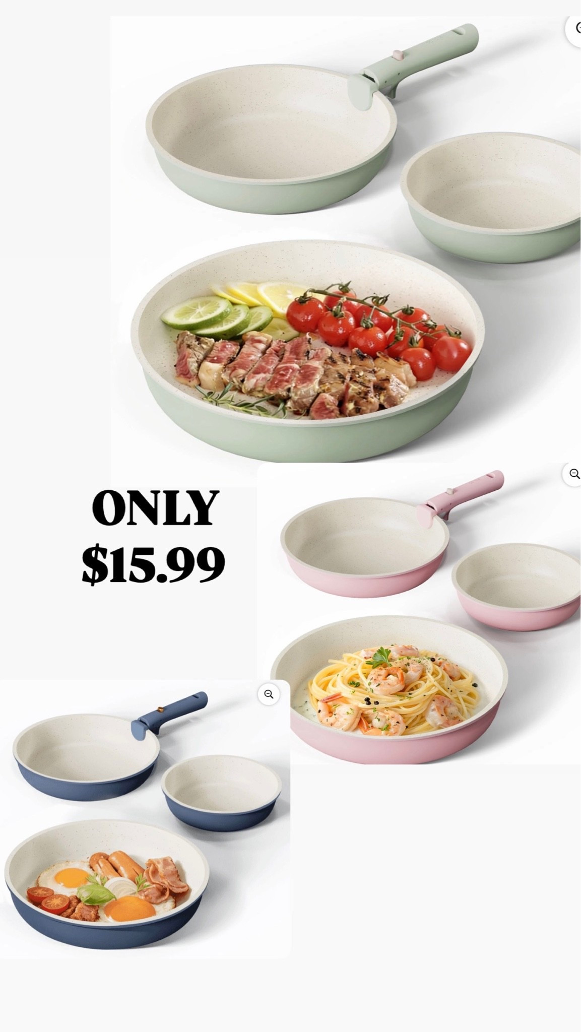 Carote 4 Pcs Nonstick Cookware Sets, Pots and Pans Set with Detachable Handles, Oven Safe, Induction Cookware, Stackable Kitchen Cooking Set, Pink

#LTKSaleAlert #LTKHome #LTKmomlife