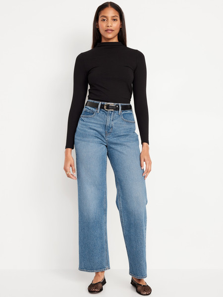 Curvy Extra High-Waisted Sky-Hi Wide-Leg Jeans | Old Navy (US)