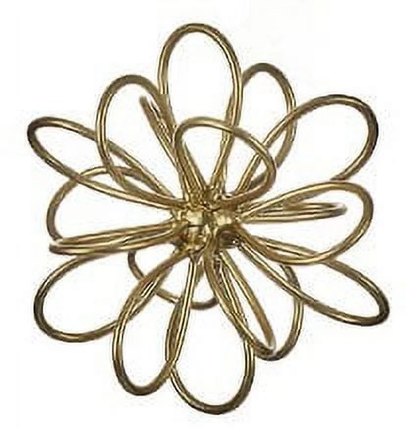 Mainstays 6in x 6in Contemporary Metal Floral Tabletop Orb, Gold | Walmart (US)