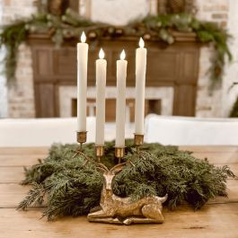 Woodland Deer Taper Candle Holder | Antique Farm House