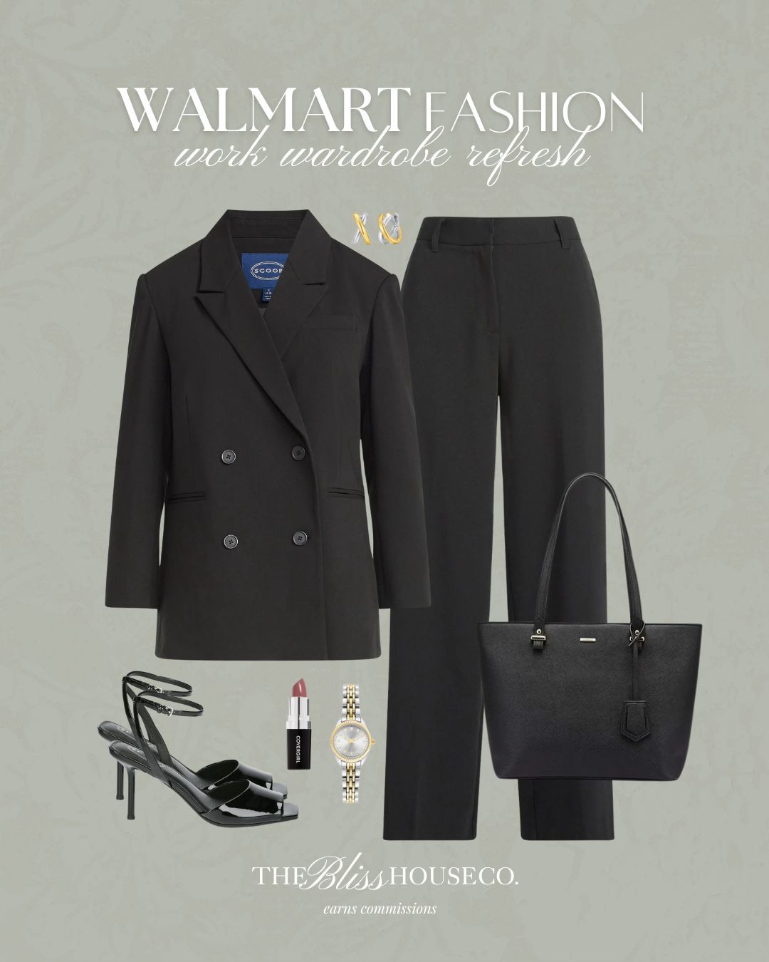 Start the new year fresh with this affordable work set! ✨ Walmart fashion, work outfit, trouser pants, blazer, affordable women's fashion, styled work look, work tote, Walmart finds. 

 #LTKootd #LTKFindsUnder50 #LTKWorkwear
