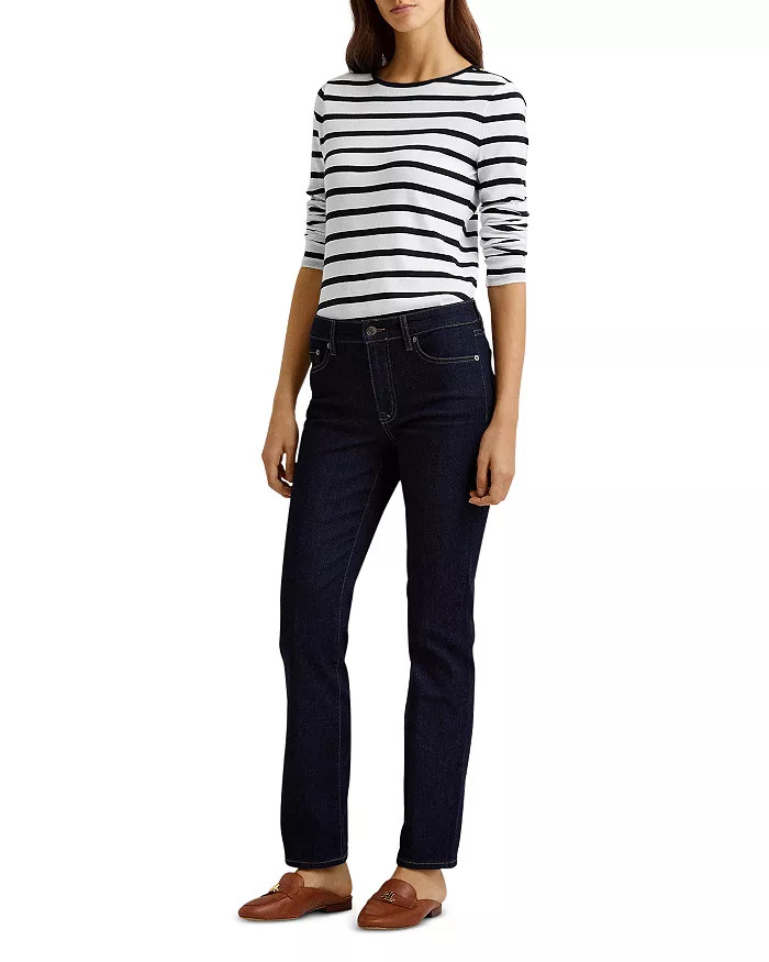 Mid-Rise Straight-Leg Jeans in Dark Rinse | Bloomingdale's (US)