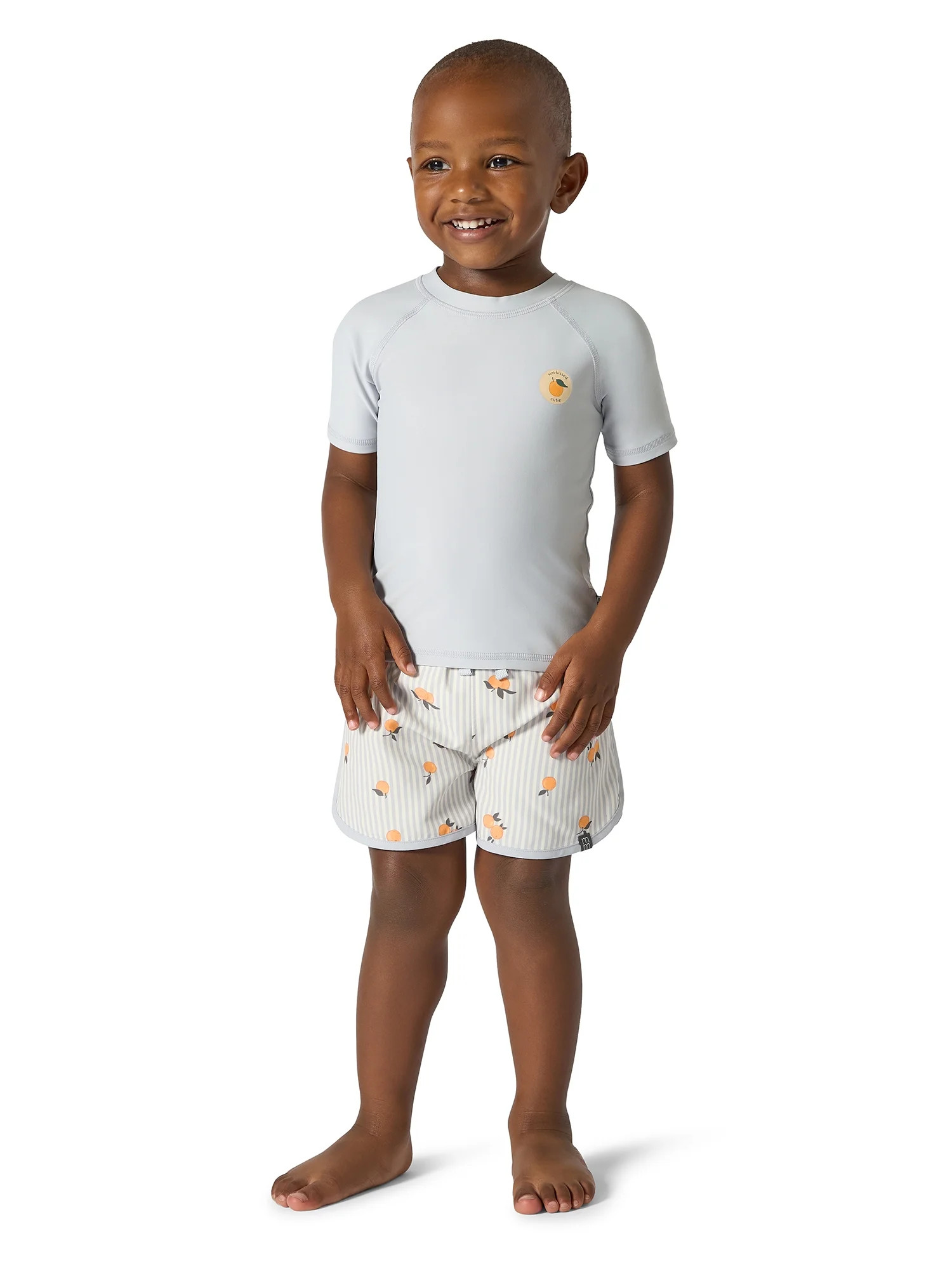 Modern Moments by Gerber Toddler Boy Long Sleeve Rashguard and Dolphin Short, 2-Piece, Sizes 12M ... | Walmart (US)