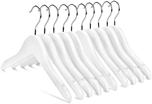 Nature Smile Kids Baby Children Toddler Wooden Shirt Coat Hangers with Notches and Anti-Rust Chro... | Amazon (US)