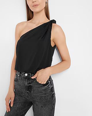 Knotted One Shoulder Thong Bodysuit | Express