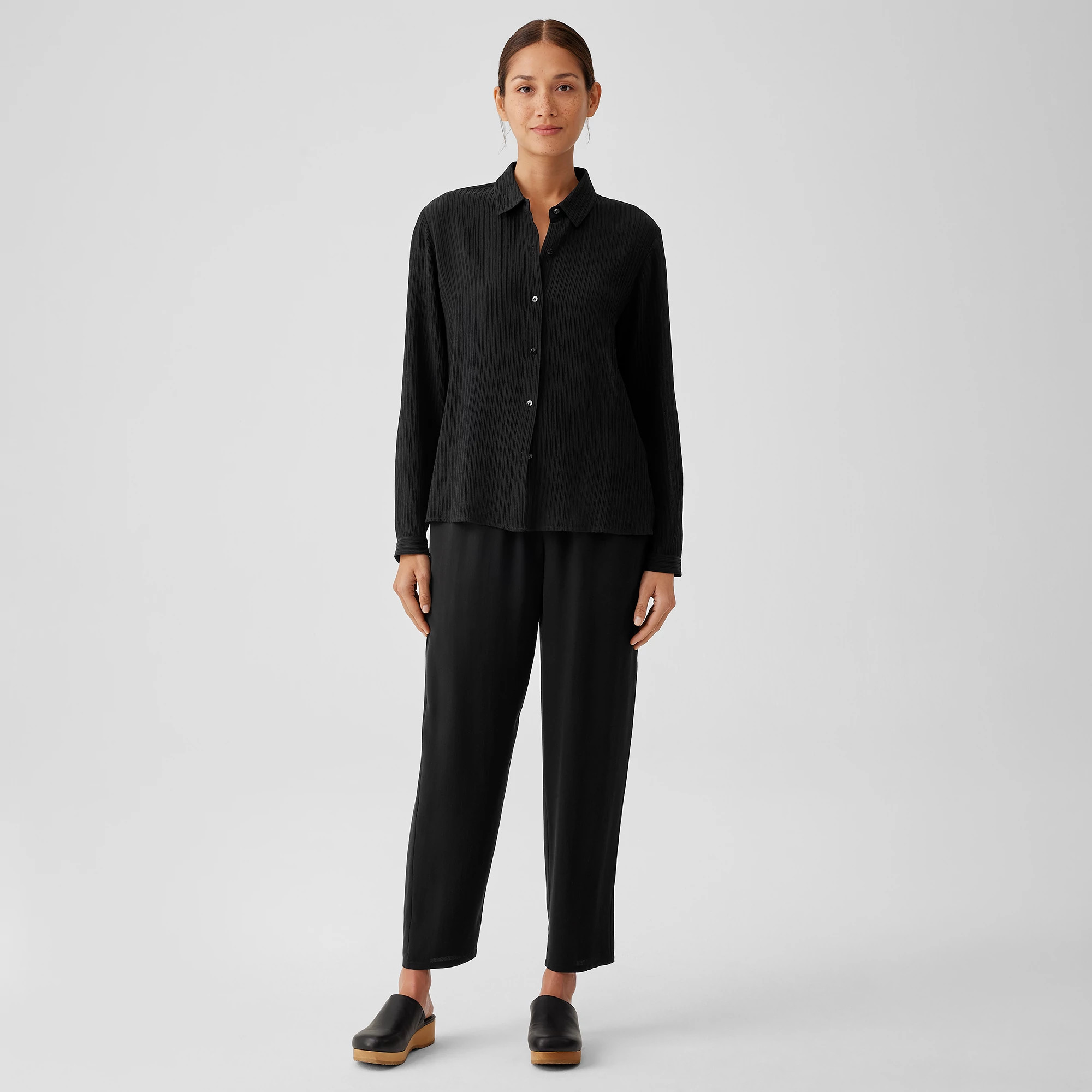 Silk Georgette Crepe Tapered Pant | Eileen Fisher