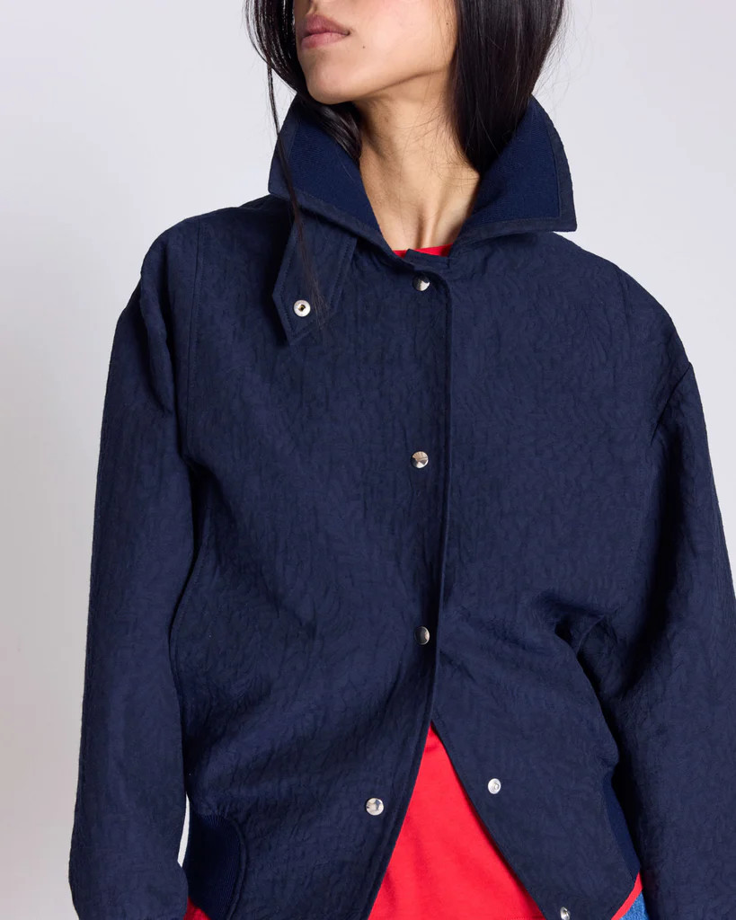 Jamie jacquard navy jacket | Balzac Paris UK