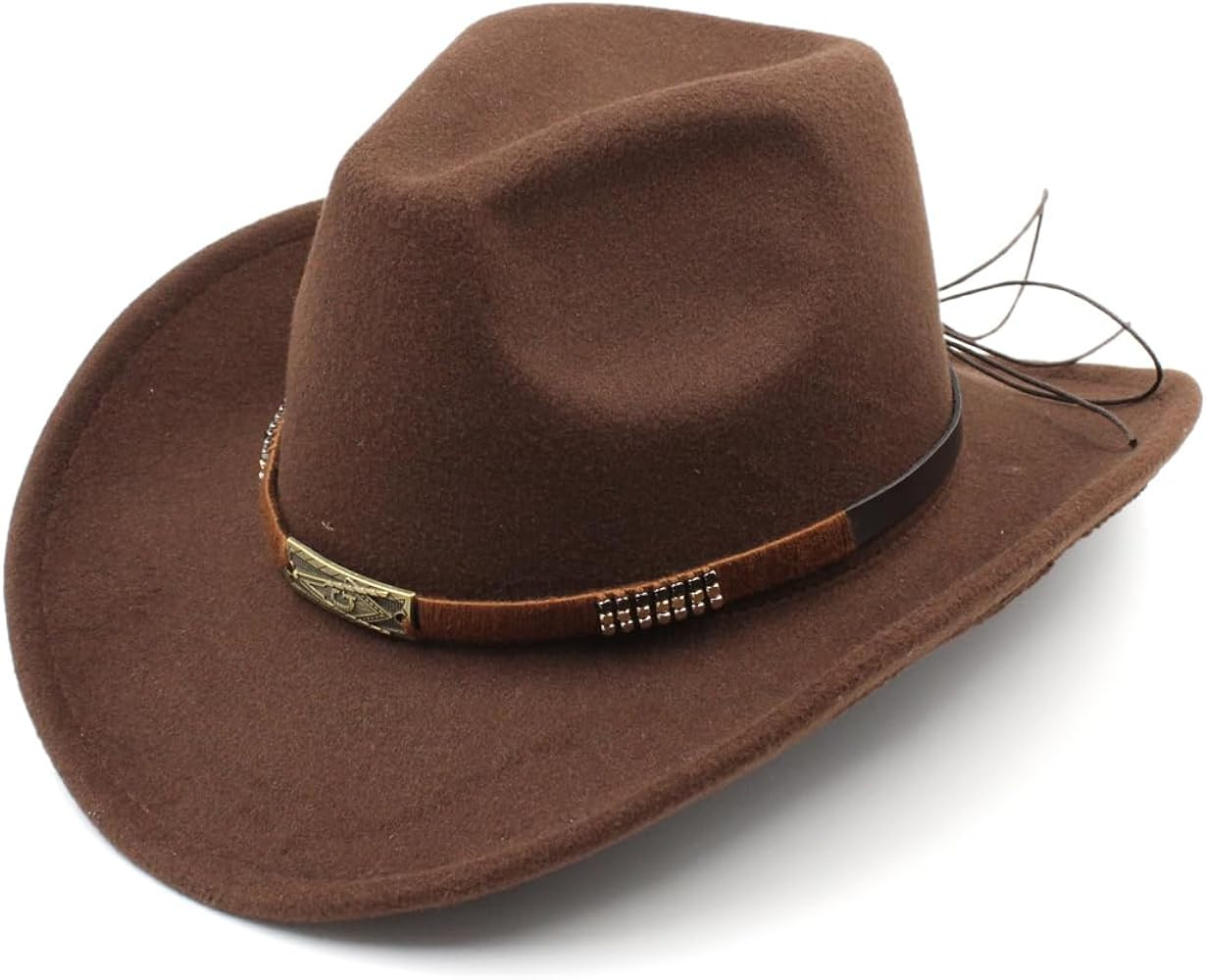 Kids Boys Girls Western Cowboy Hat Wide Brim Children Cowgirl Cap w/Handworked Band Decorations f... | Amazon (US)