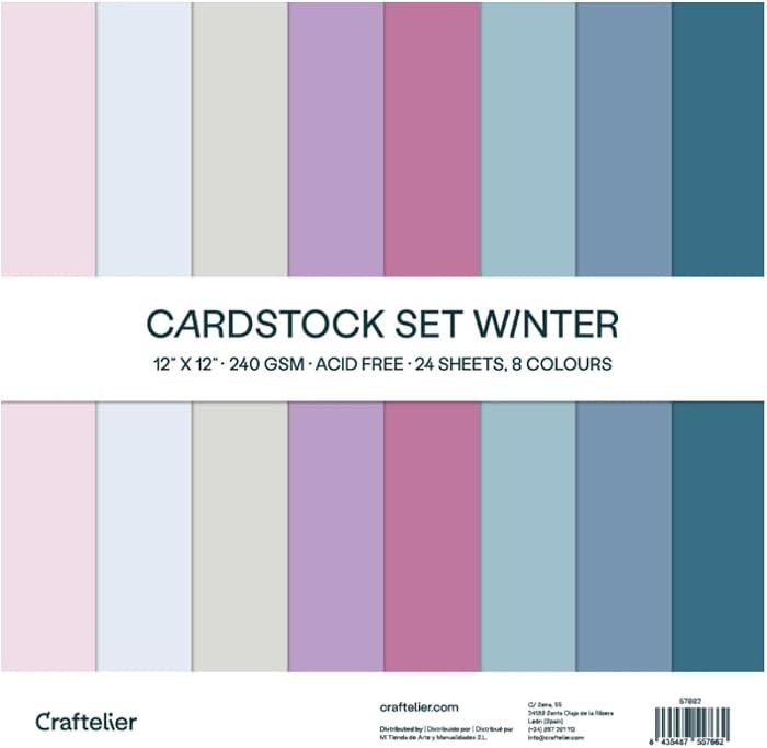 Craftelier - Cardstock Pack | Pack of 24 Cardstock for Scrapbooking and Crafts Projects | Winter ... | Amazon (UK)