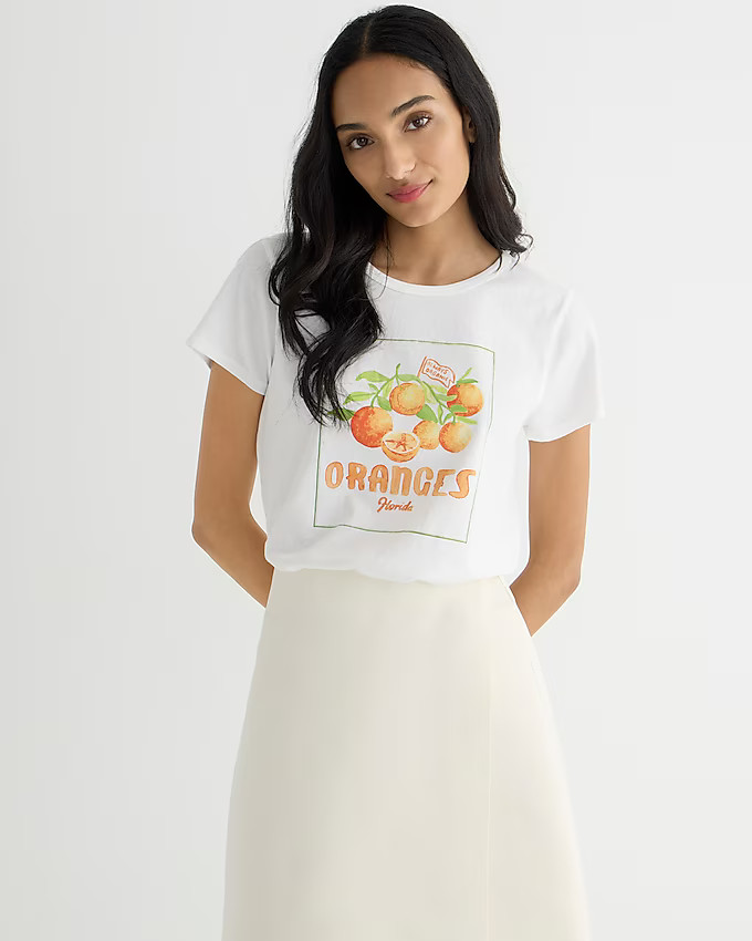 Shrunken orange graphic T-shirt | J. Crew US