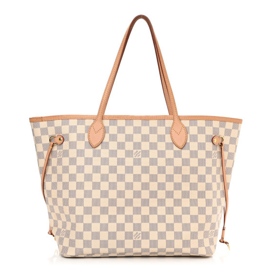 Damier Azur Neo Neverfull MM Rose Ballerine | FASHIONPHILE (US)