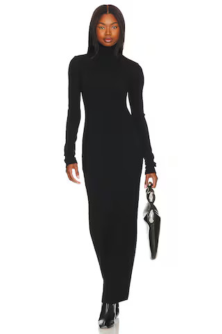 COTTON CITIZEN Verona Turtleneck Maxi Dress in Jet Black from Revolve.com | Revolve Clothing (Global)