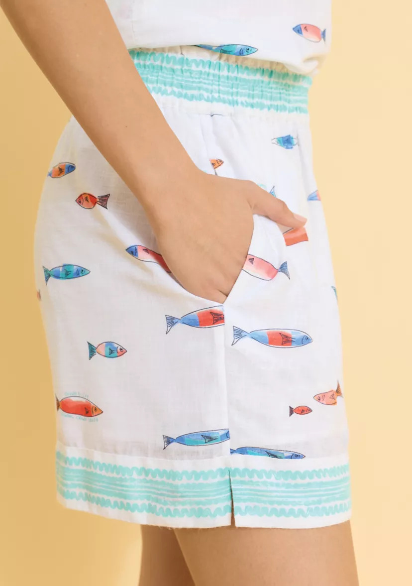 Sewing Down South x Crown & Ivy\u2122 Current Smocked Waist Pull On Shorts | Belk