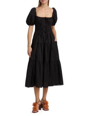 Palma Clip Dot Midi-Dress | Saks Fifth Avenue OFF 5TH