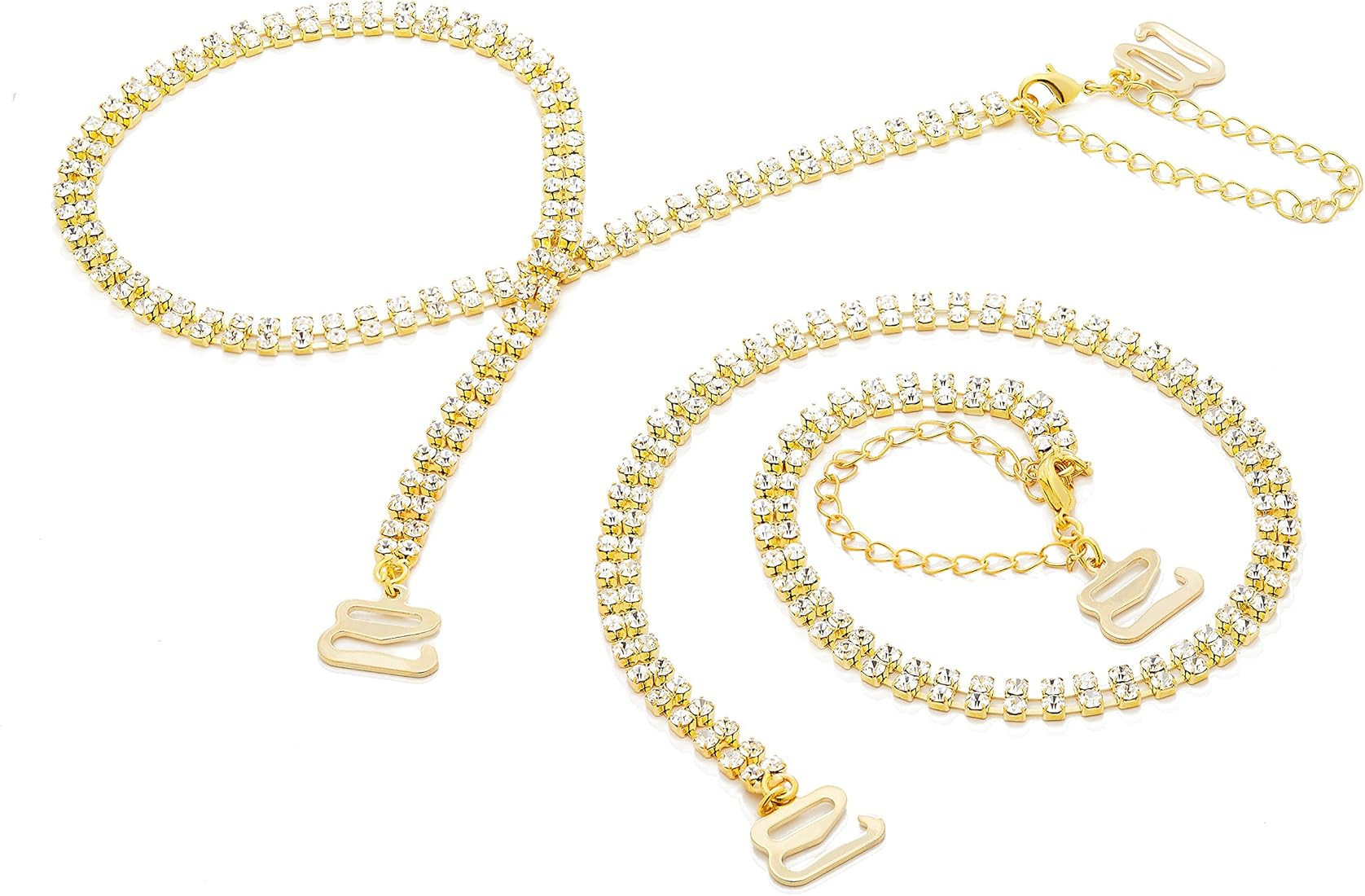 Rhinestone removable Gold Crystal Bra Straps | Amazon (US)