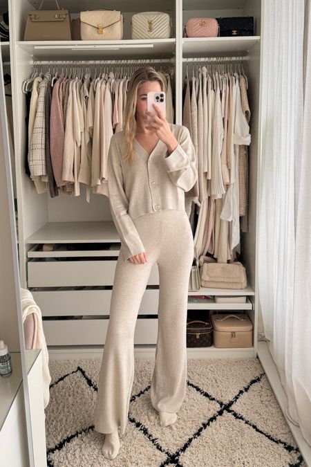 H&M cosy set 🤍

outfit inspiration, autumn style, loungewear, work from home outfit, cardigan and flared pants set, neutral outfit, Netherlands. 

#LTKSeasonal #LTKstyletip #LTKfindsunder100