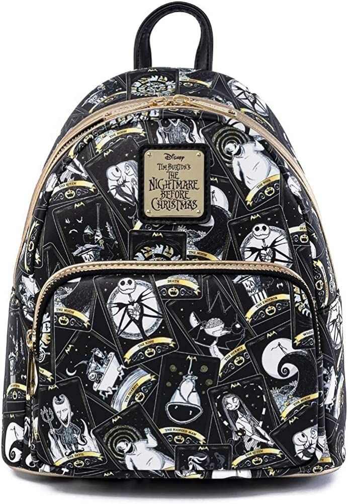Loungefly Disney Nightmare Before Christmas Tarot Card AOP Womens Double Strap Shoulder Bag Purse | Amazon (US)