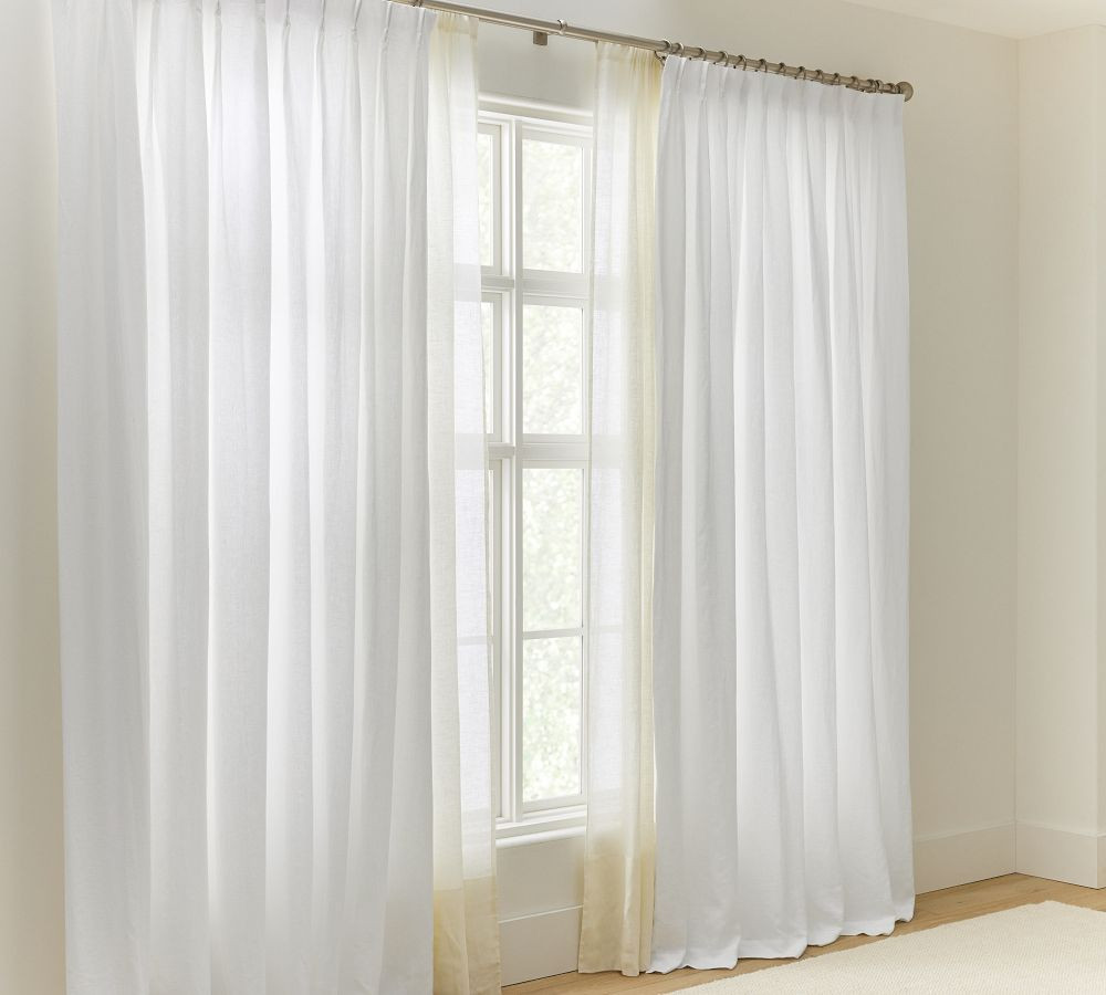Belgian Flax Linen Pinch Pleat Curtain | Pottery Barn (US)