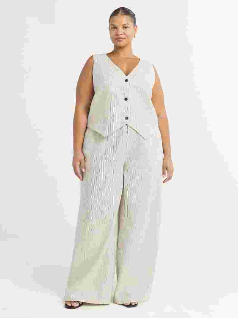 Scoop Women's Linen Blend Wide Leg Pants, 32" Inseam, Sizes XS-XXL | Walmart (US)