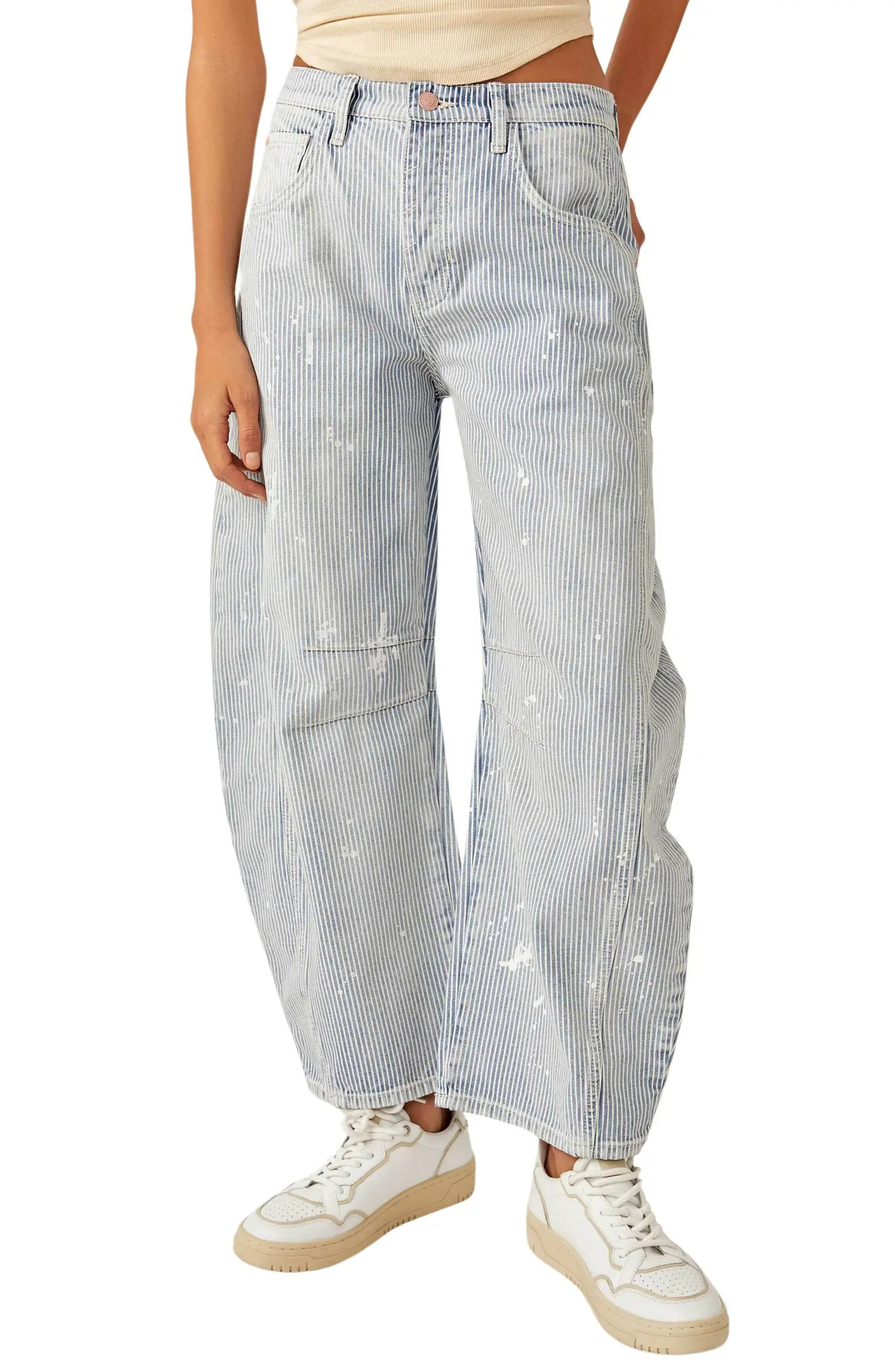 Good Luck Paint Splatter Stripe Jeans | Nordstrom
