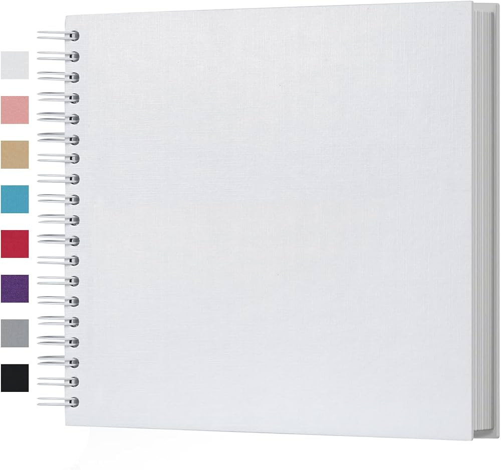 potricher 10 x 10 Inch DIY Scrapbook Photo Album 80 Pages Thick Kraft Blank White Paper Memory Bo... | Amazon (US)