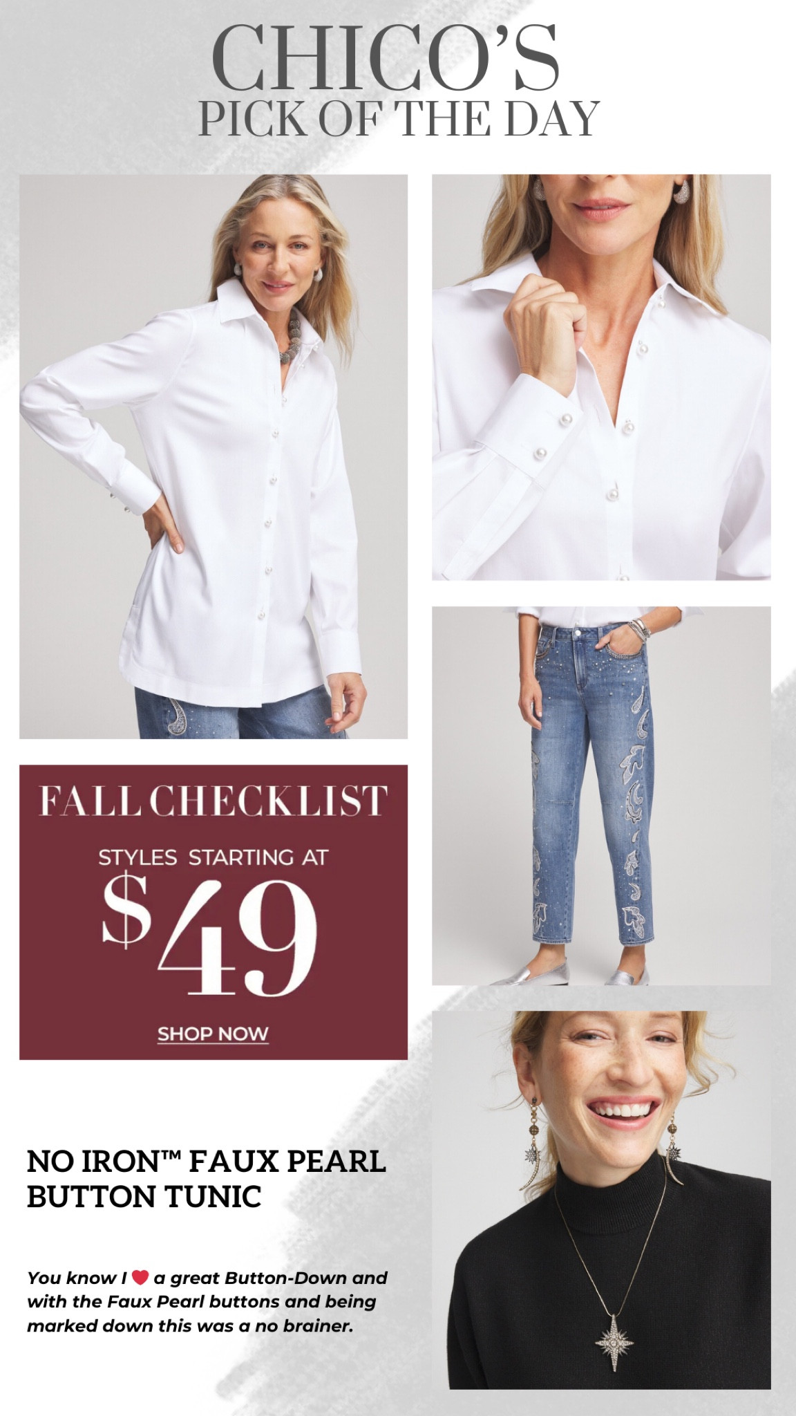 I love a classic white button-down and with the faux pearl buttons on this one and the fact that it’s on sale, I would suggest this to everyone!

Marked down from $110 to $79

#LTKFindsUnder100 #LTKSaleAlert #LTKWorkwear