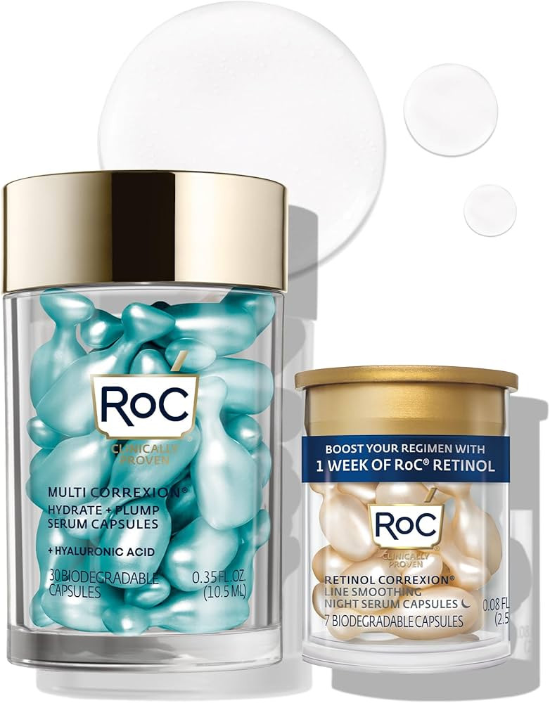 RoC Multi Correxion Hyaluronic Acid Night Serum Capsules (30 CT) for intense hydration + RoC Reti... | Amazon (US)
