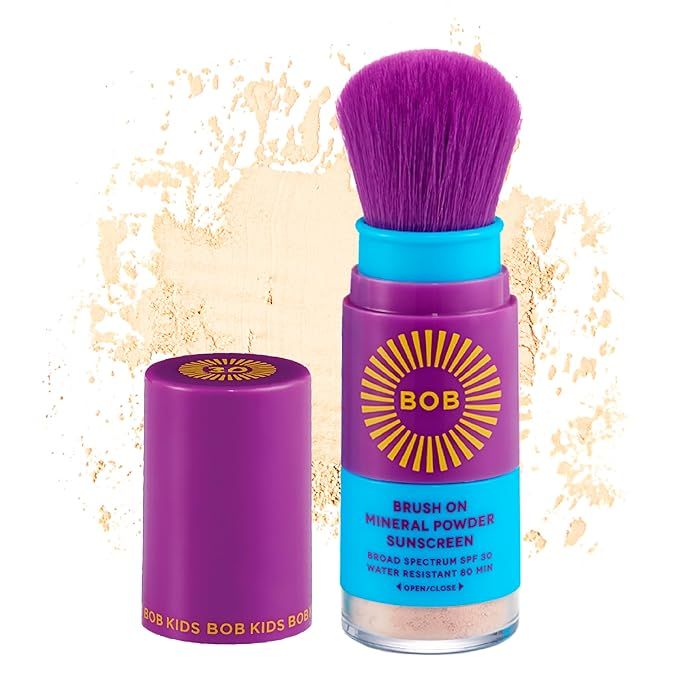 BOB KIDS SPF 30 Brush On Mineral Powder Sunscreen, Broad Spectrum, Water Resistant 80 Mins, Easy ... | Amazon (US)