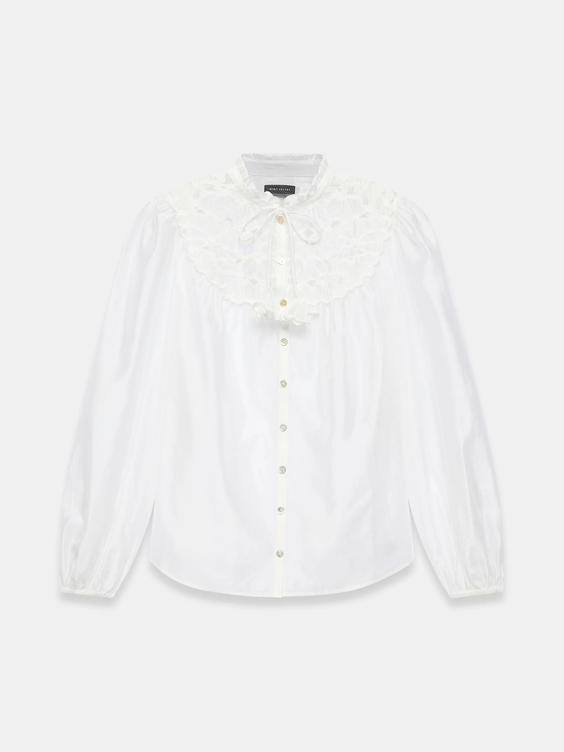 Mint Velvet Mint Velvet White Floral Cutwork Detail Blouse | Next EU