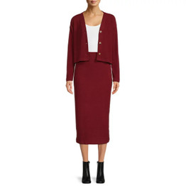 Click for more info about Time and Tru Women's Cardigan and Skirt, 2-Piece Set