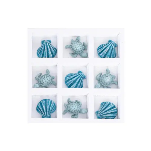 Beachcombers Turtles & Shells Tic Tac Toe Decorative Game 7" in Blue at Nordstrom | Nordstrom