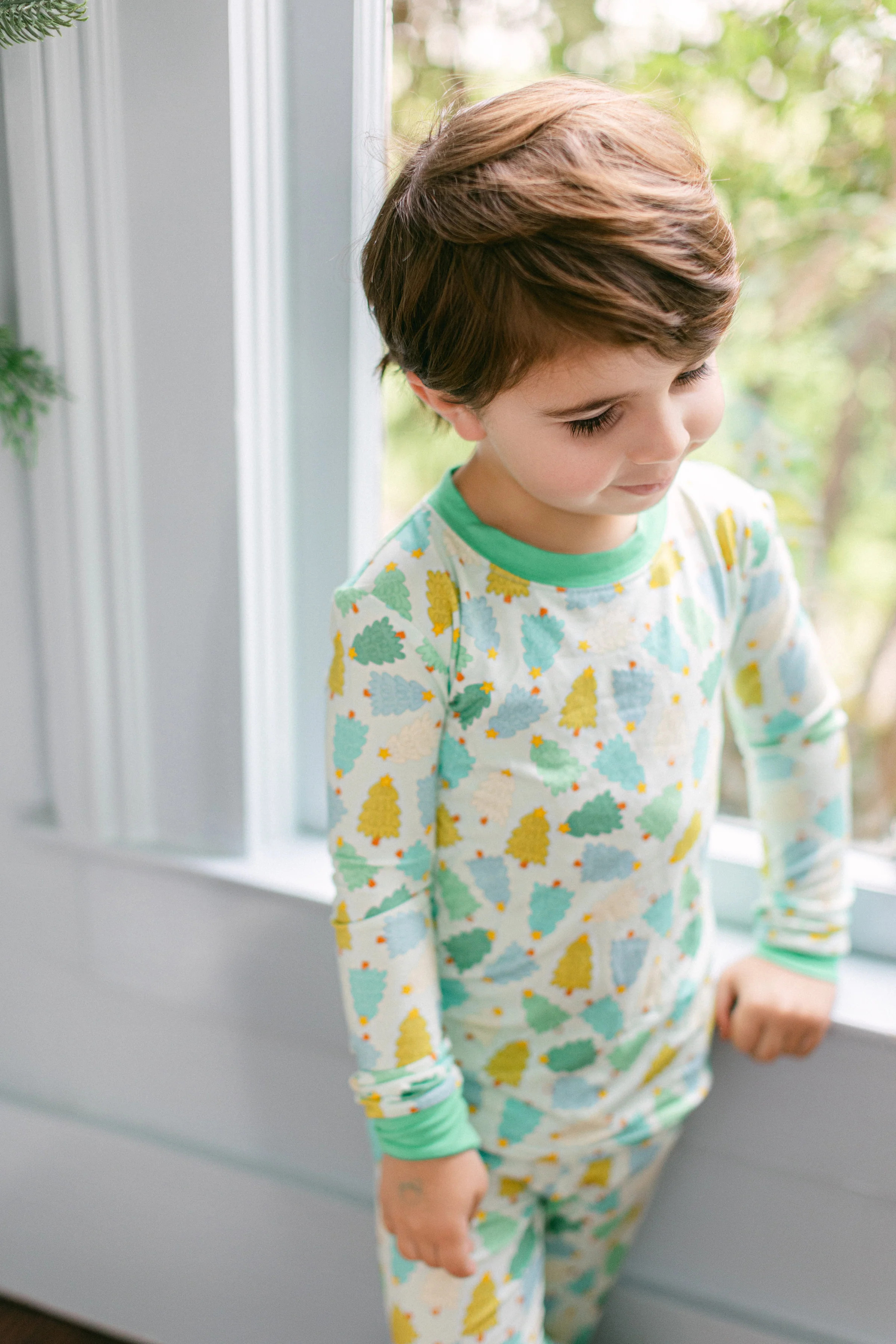 Green Christmas Tree Premium PJ Set | Poppy Kids Co