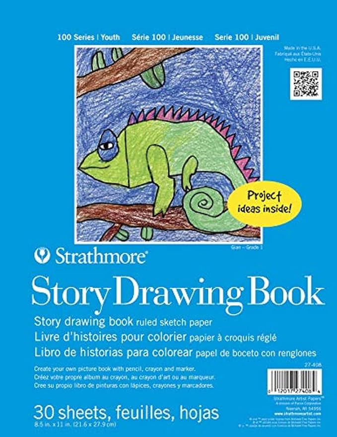 Strathmore Kids 100 Series Youth Story Drawing Book, 8-1/2 x 11 Inches, White, 30 Sheets | Amazon (US)