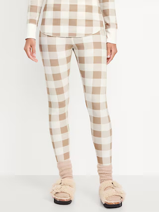 High-Waisted Printed Waffle Pajama Leggings | Old Navy (US)